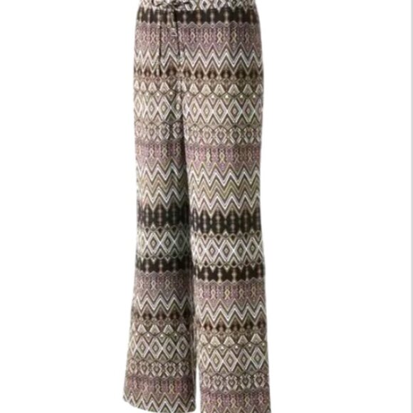 Jennifer Lopez Wide Leg Palazzo Pants Multicolor Sz 14 #142F - Picture 1 of 6